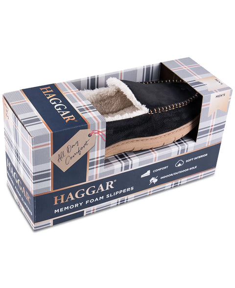 Haggar Men's Black Contrast Stitch Venetian Moccasin Slippers | Haggar In Lebanon