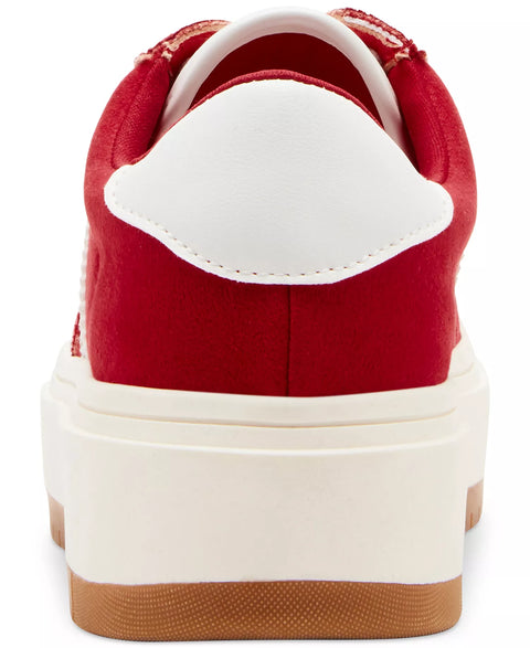 Madden Girl Women's Red Navida  Lace-Up Low-Top Platform  Sneakers |Madden Girl in Lebanon