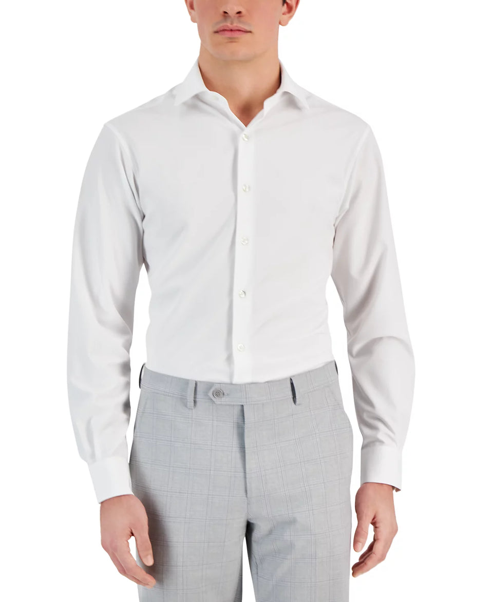 Alfani Men's White Regular Fit 4-Way Stretch Dress Shirt | Alfani In Lebanon