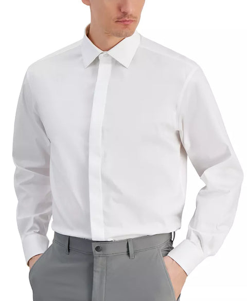 Alfani Men's White Regular Fit Covered Placket Tuxedo Shirt |Alfani In Lebanon