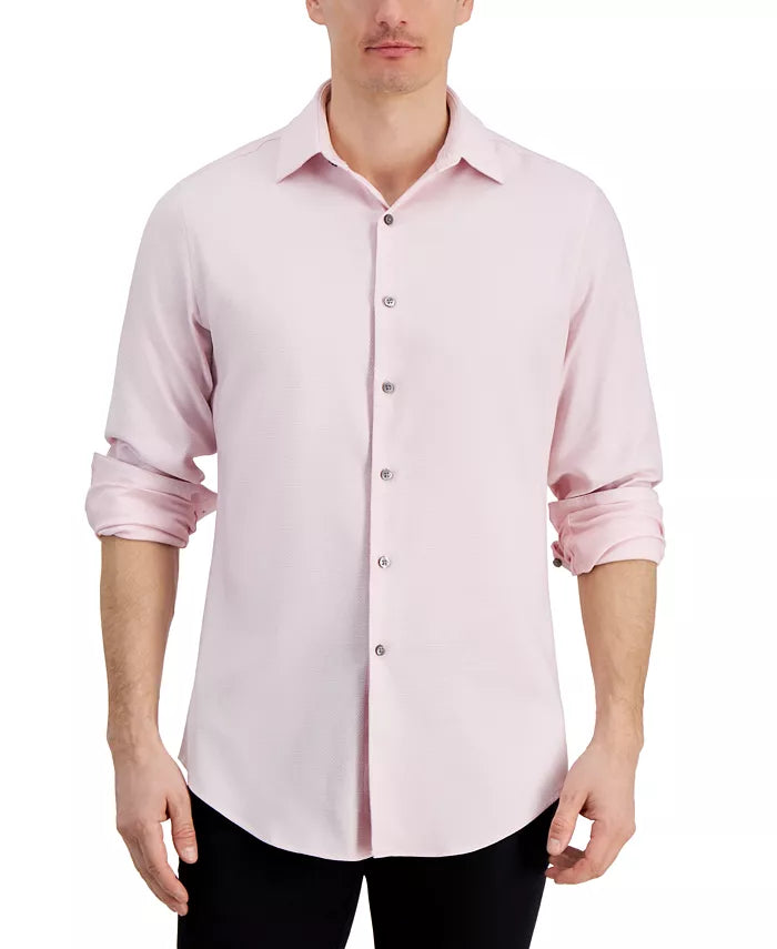 Alfani Men's Light Pink Slim-Fit Dobby Dress Shirt | Alfani In Lebanon