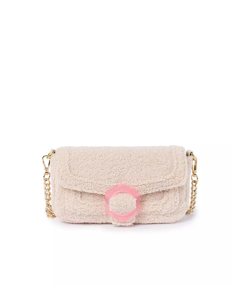 Skinnydip Women's Fluffy Cream Shoulder with Buckle Detail Bag | Skinnydip In Lebanon