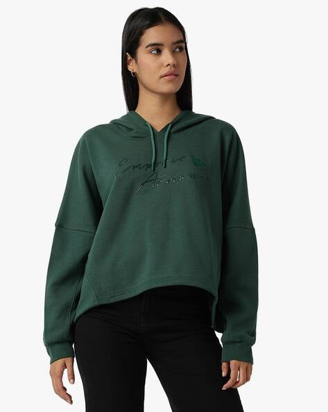 Emporio Armani Women's Dark Green Hoodie | Emporio Armani In Lebanon