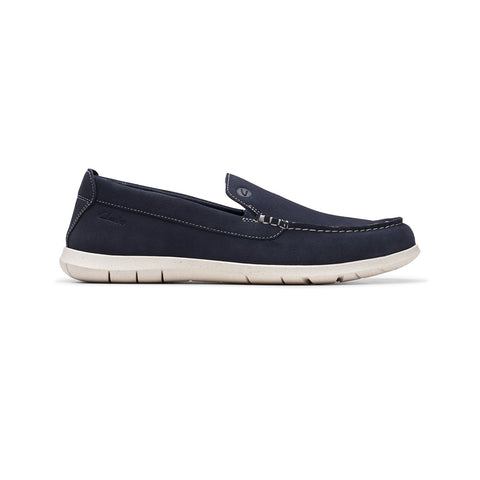 Clarks Men's Navy Suede Flexway Step Loafers | Clarks In Lebanon