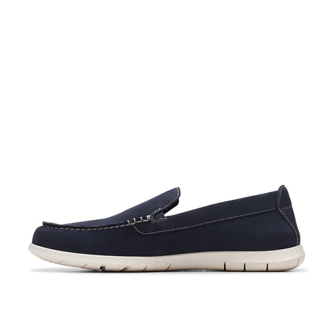 Clarks Men's Navy Suede Flexway Step Loafers | Clarks In Lebanon