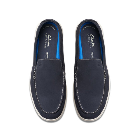 Clarks Men's Navy Suede Flexway Step Loafers | Clarks In Lebanon