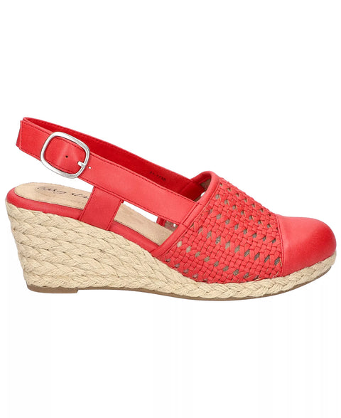 Easy Street Women's Red Taffy Buckle Slingback Espadrille Wedges Sandals |  Easy Street in Lebanon