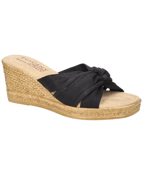 Easy Street Women's Black Ghita Slip-On Wedge Sandals | Easy Street In Lebanon