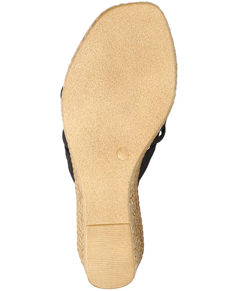 Easy Street Women's Black Ghita Slip-On Wedge Sandals | Easy Street In Lebanon