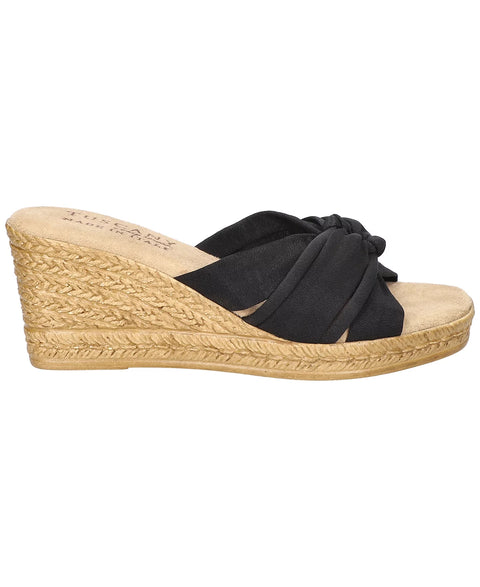 Easy Street Women's Black Ghita Slip-On Wedge Sandals | Easy Street In Lebanon