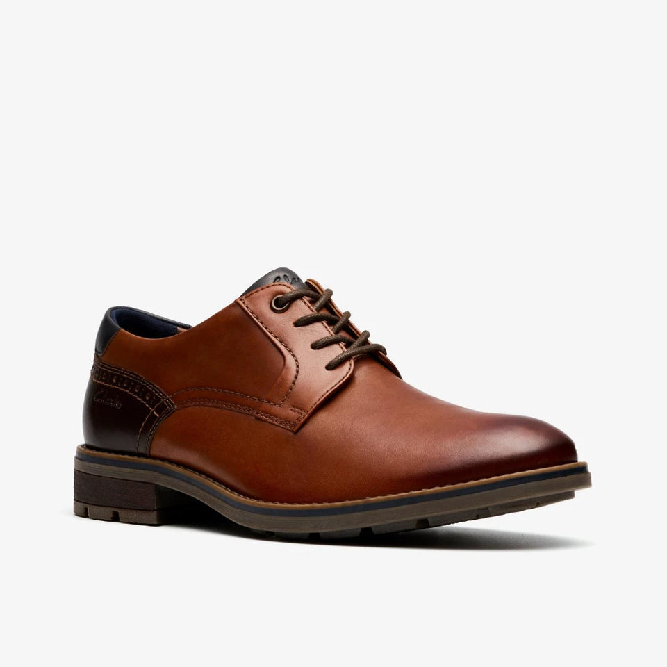 Clarks Men's Brown Emmet Dress Casual Plain Toe Oxfords Casual Shoes