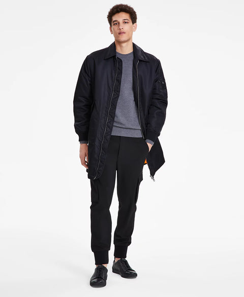 Hugo Boss Men's Black Modern-Fit Puffer Overcoat | Hugo Boss In Lebanon