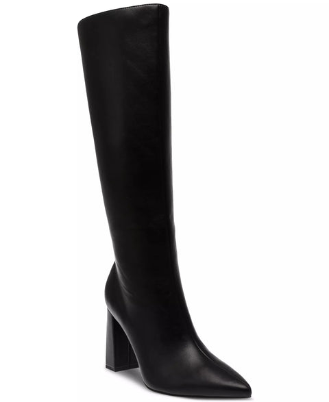 Wild Pair Women's Black Islah Block Heel Knee High Boots | Wild Pair In Lebanon