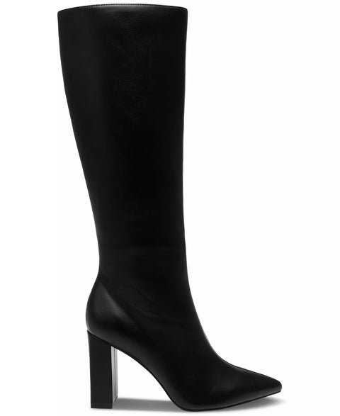 Wild Pair Women's Black Islah Block Heel Knee High Boots | Wild Pair In Lebanon