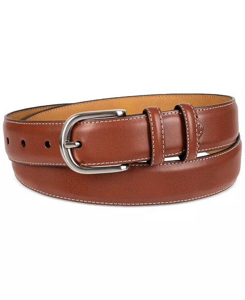 Club Room Men's Cognac Feather-Edge Double Loop Dress Belt | Club Room In Lebanon