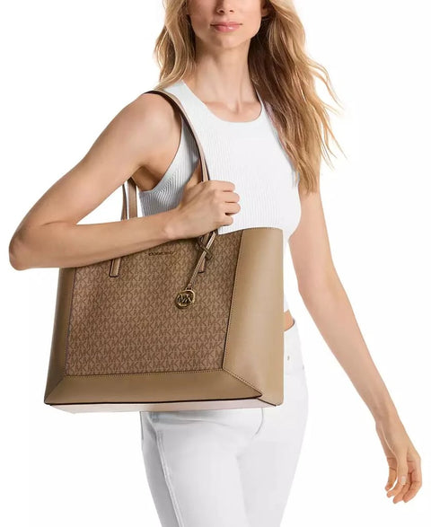 Michael Kors Women's Light Brown Sallie Logo Large East West Tote Bag | Michael Kors In Lebanon