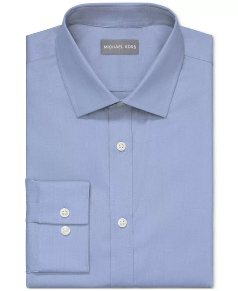 Michael Kors Men's Blue Airsoft Slim Fit Stretch Long Sleeve Shirt | Michael Kors In Lebanon