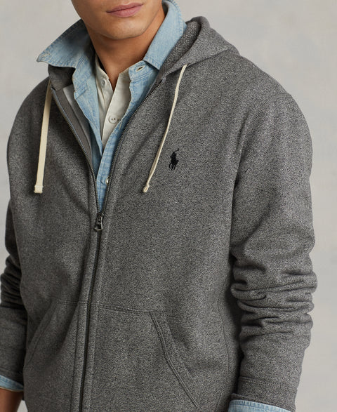 Polo Ralph Lauren Men's Grey Heather Signature Fleece Hooded Jacket | Polo Ralph Lauren In Lebanon