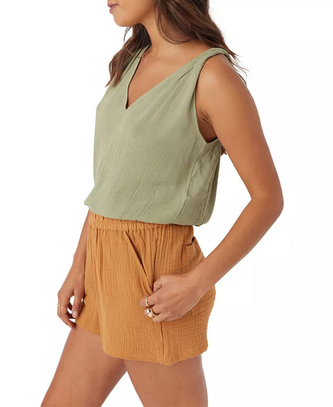 ONeill Women's Olive Green Sleeveless Blouse |ONeill In Lebanon