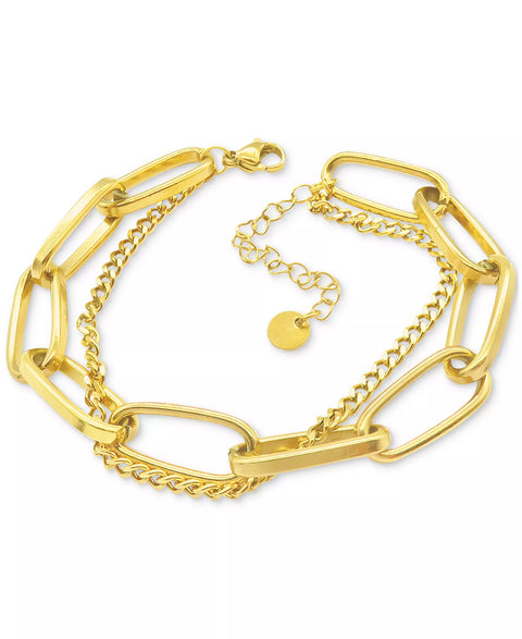 Adornia Women's 14k Gold-Plated Oversized Paperclip Mixed Chain Bracelet | Adornia In Lebanon