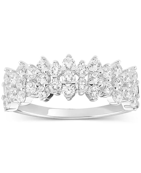 Giani Bernini Women's Sterling Silver Cubic Zirconia Horizontal Cluster Ring | Giani Bernini In Lebanon