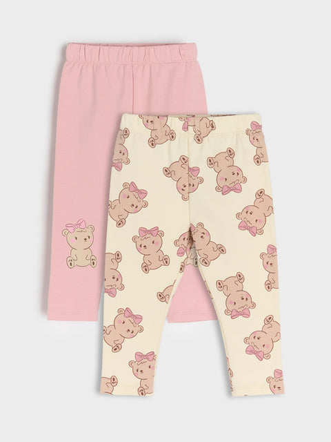 Sinsay Baby Girl's Pink/Beige Thick Knit Leggings 2-Pack | Sinsay In Lebanon