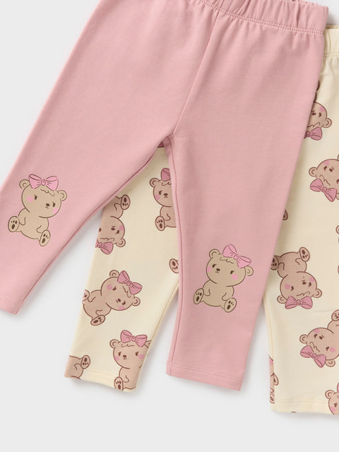Sinsay Baby Girl's Pink/Beige Thick Knit Leggings 2-Pack | Sinsay In Lebanon