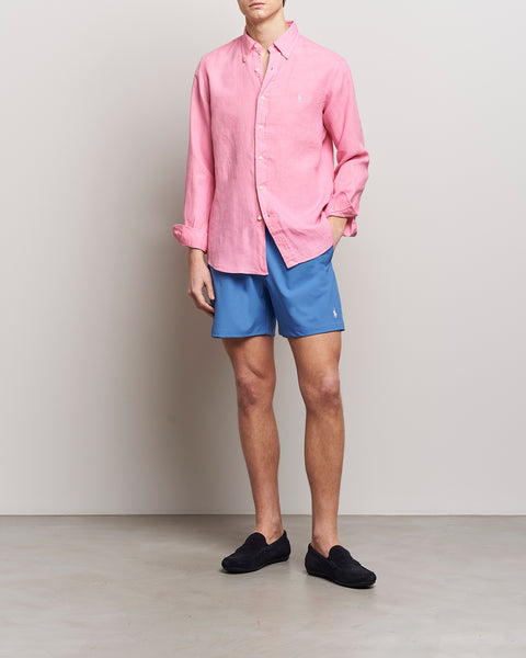 Polo Ralph Lauren Men's Pink Custom Fit Linen Button Down Shirt |Polo Ralph Lauren In Lebanon