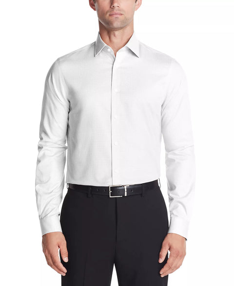 Michael Kors Men's White Regular Fit Airsoft Stretch Ultra Wrinkle Free Dress Shirt | Michael Kors in Lebanon