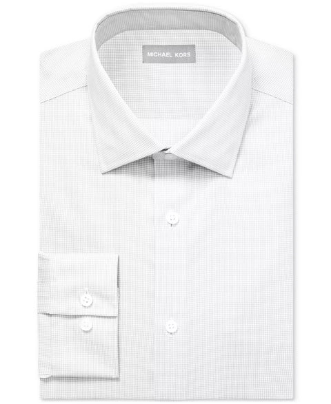 Michael Kors Men's White Regular Fit Airsoft Stretch Ultra Wrinkle Free Dress Shirt | Michael Kors in Lebanon