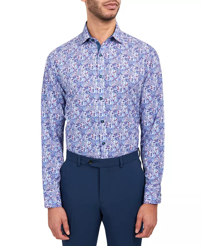 Society of Threads Men's Multicolor Floral Regular-Fit Paisley Performance Shirt | Society of Threads In Lebanon