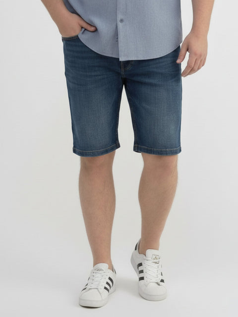 Lerros Men's Dark Blue Flexible Cotton Blend Denim Shorts | Lerros In Lebanon