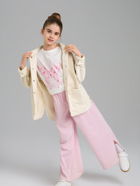 Sinsay Girl's Cream Denim Shirt|Sinsay In Lebanon