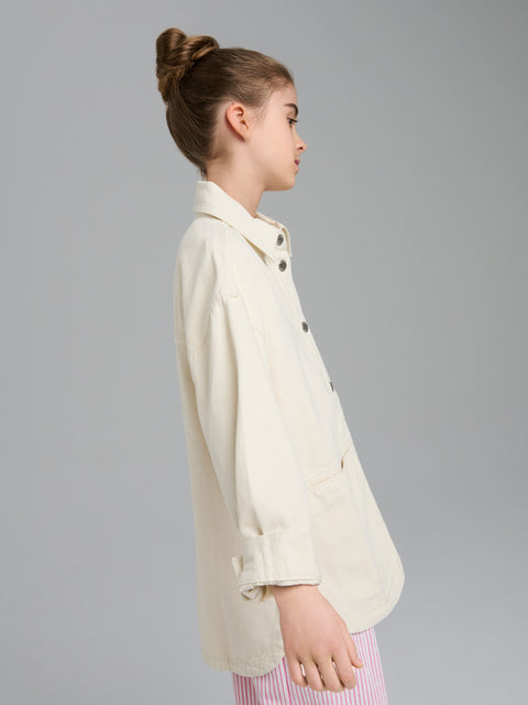 Sinsay Girl's Cream Denim Shirt|Sinsay In Lebanon