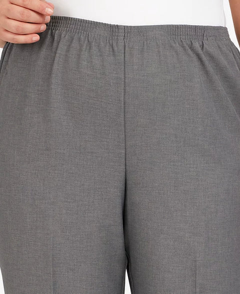 Alfred Dunner Women's Grey Classic Pull-On Straight-Leg Average Length Pants | Alfred Dunner In Lebanon