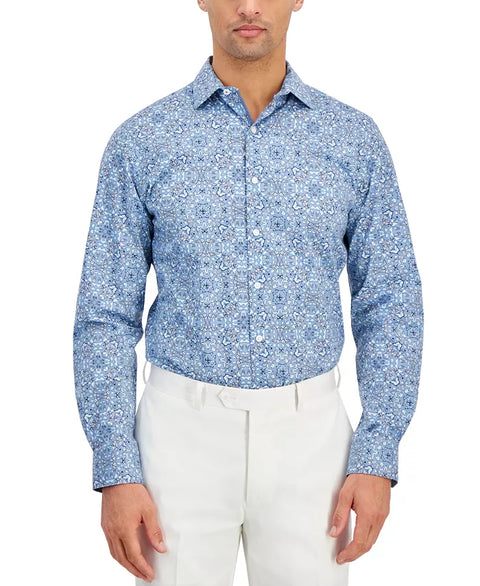 Bar III Men's Blue Slim-Fit Butterfly Pattern Dress Shirt|Bar III In Lebanon