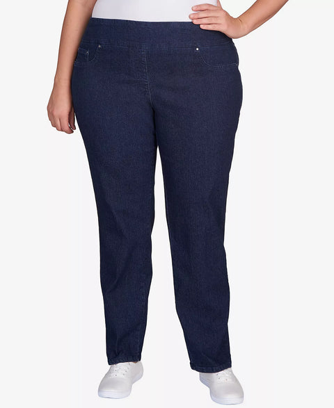 Ruby Rd Women's Navy Plus Size Pull On Denim Pants | Ruby Rd In Lebanon