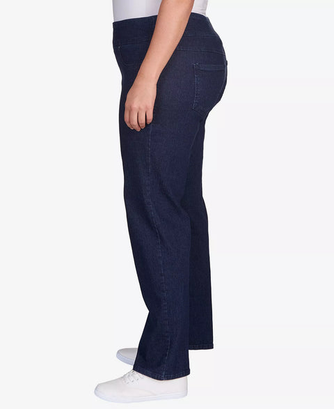 Ruby Rd Women's Navy Plus Size Pull On Denim Pants | Ruby Rd In Lebanon