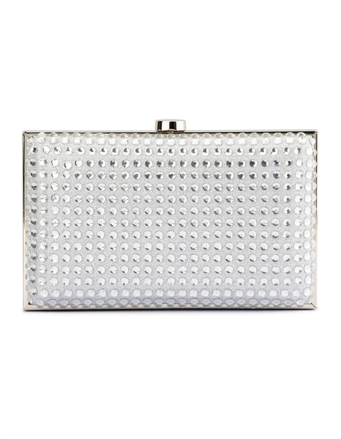 Aqua Women's Silver Inlaid With Sparkling Stones Event Handbag | Aqua In Lebanon