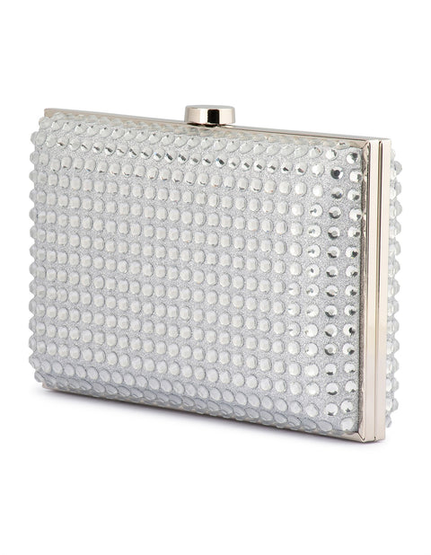 Aqua Women's Silver Inlaid With Sparkling Stones Event Handbag | Aqua In Lebanon