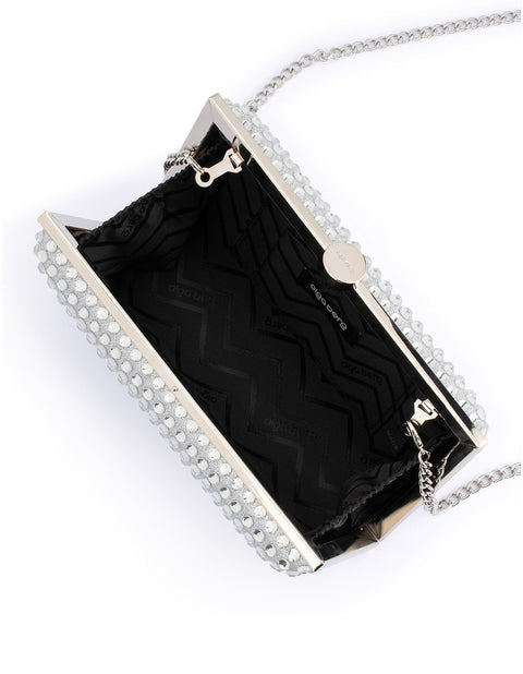 Aqua Women's Silver Inlaid With Sparkling Stones Event Handbag | Aqua In Lebanon