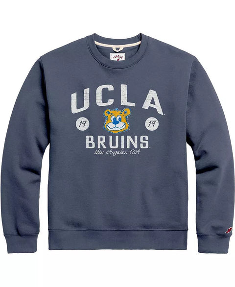 League Collegiate Wear Men's Navy Distressed Pullover Sweatshirt | League Collegiate Wear In Lebanon