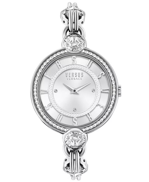 Versus Versace Women's Silver-Tone Les Docks Two Hand Stainless Steel Watch 36mm | Versus Versace In Lebanon
