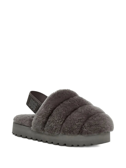 Ugg Women's Dark Grey Super Fluff Slippers | Ugg In Lebanon