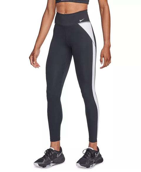 Nike Women's Black & White One Mid-Rise Full-Length Leggings | Nike In Lebanon