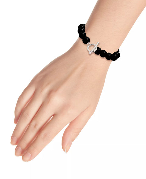 Mayc's Women's Black Plated Multi Genuine Stone Stretch Bracelet | Mayc's in Lebanon