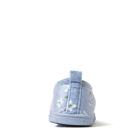Dearfoams Women's Blue Floral Rachel Velour Closed Back Slippers | Dearfoams In Lebanon