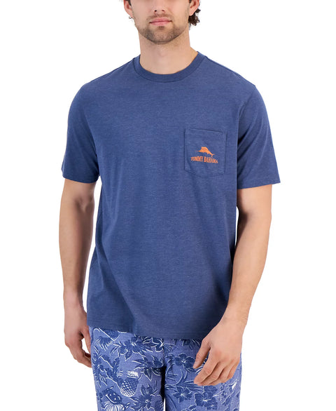 Tommy Bahama Men's Navy Heather Drive & Shine Graphic Pocket T-Shirt | Tommy Bahama In Lebanon