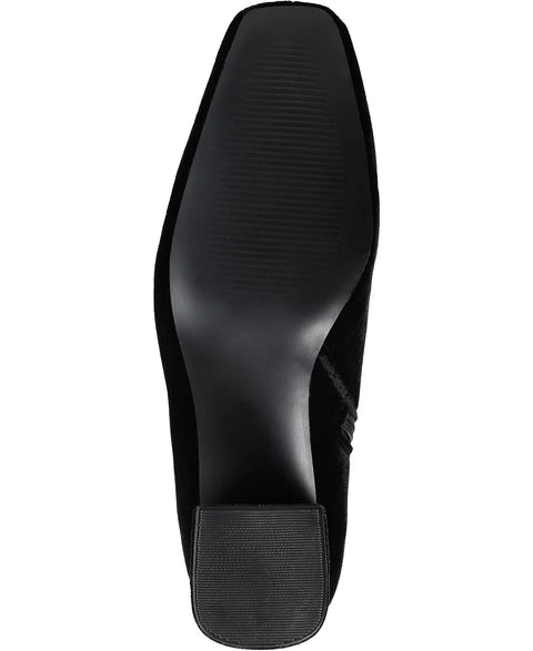 Journee Collection Women's Black Hazara Velvet Block Heel Dress Booties | Journee Collection In Lebanon