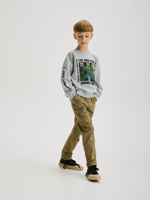 Reserved Boy's Light Grey Minecraft Sweatshirt | Reserved In Lebanon